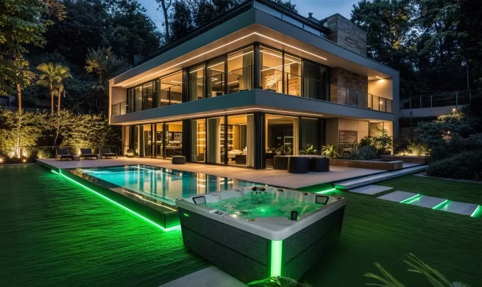 Hot Tub with LED Lights